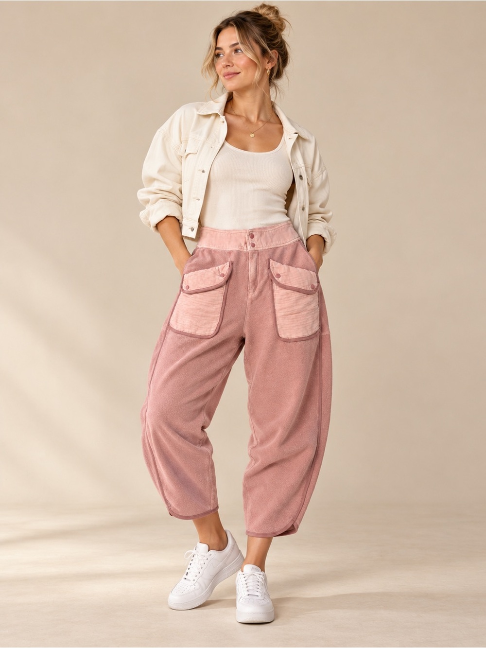 Free People FP Movement Timko Utility Pants – Dusty Rose – Medium